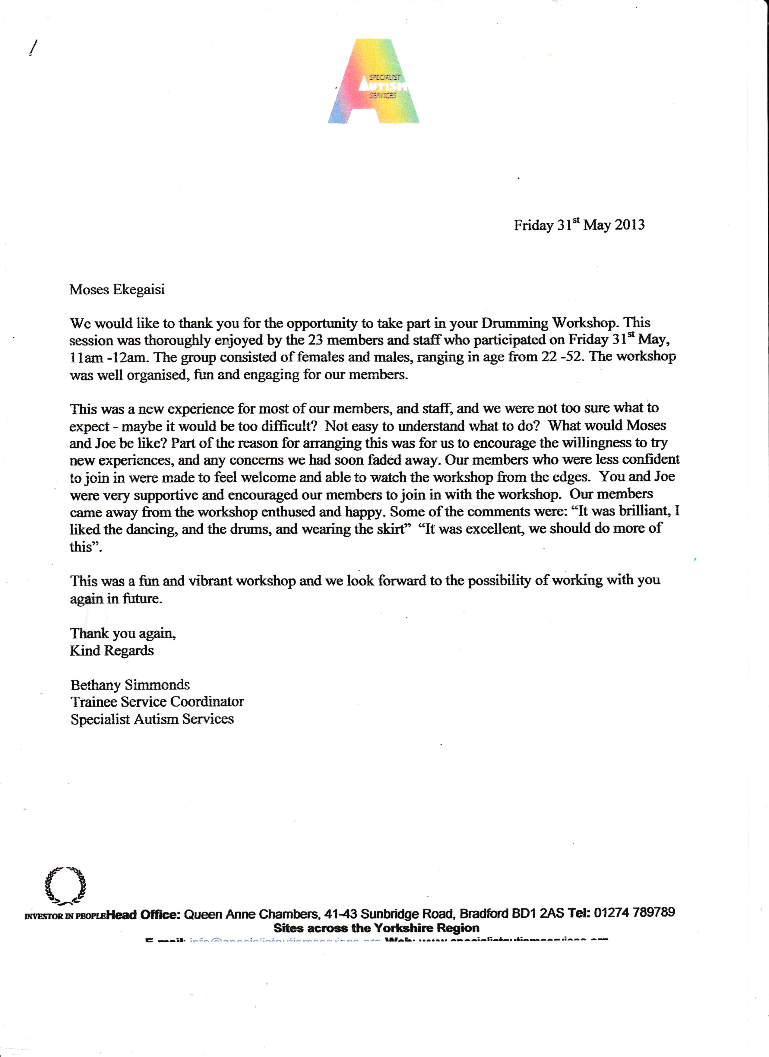 moses ekebuisi african drumming workshops testimonial